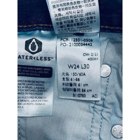 Levis 501 Jeans Womens 24x30 Fits 27x30 Blue Premium Button Fly Distressed Big E - Picture 15 of 16